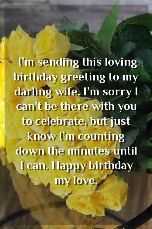 lovely birthday message to my wife